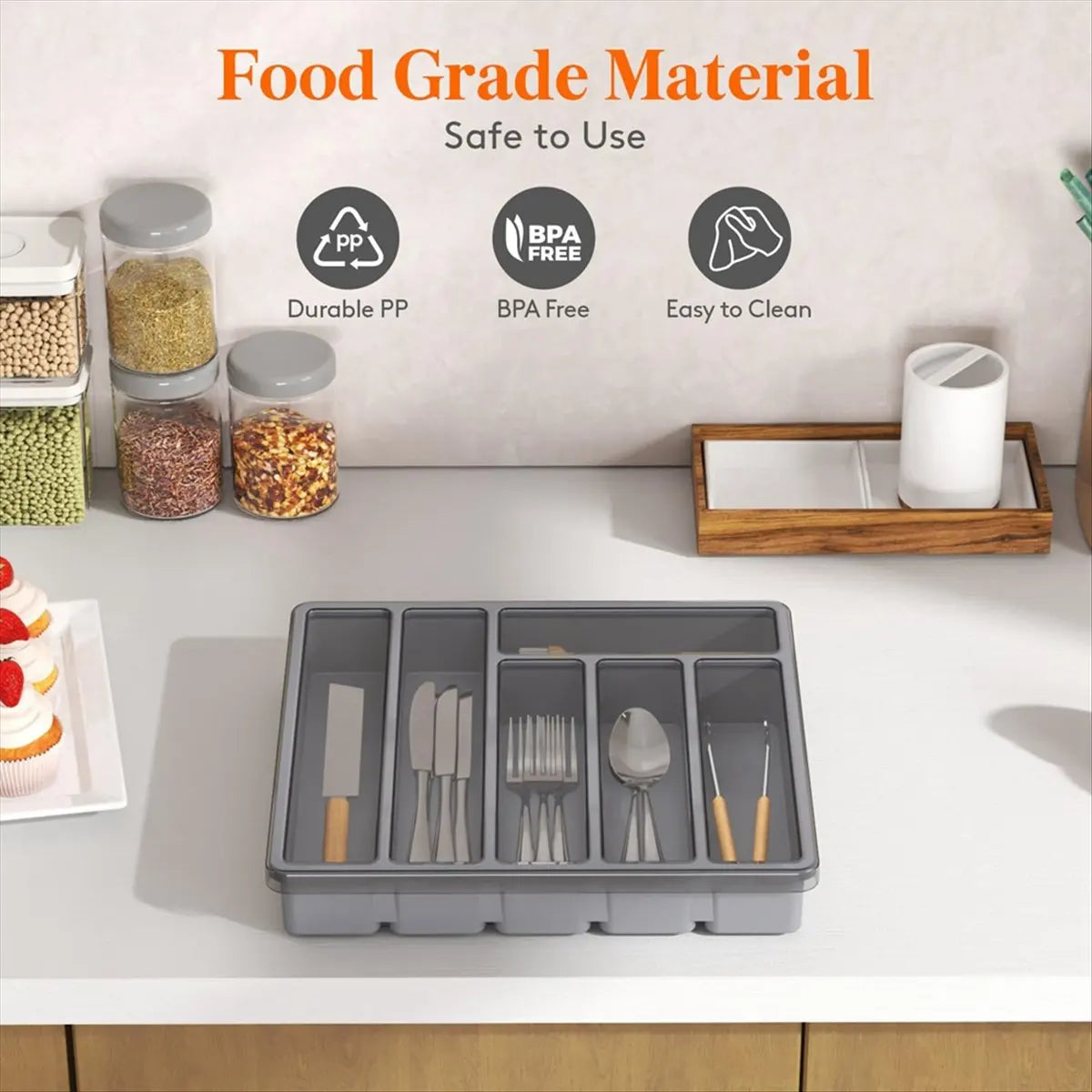 Covered Flatware Organizer