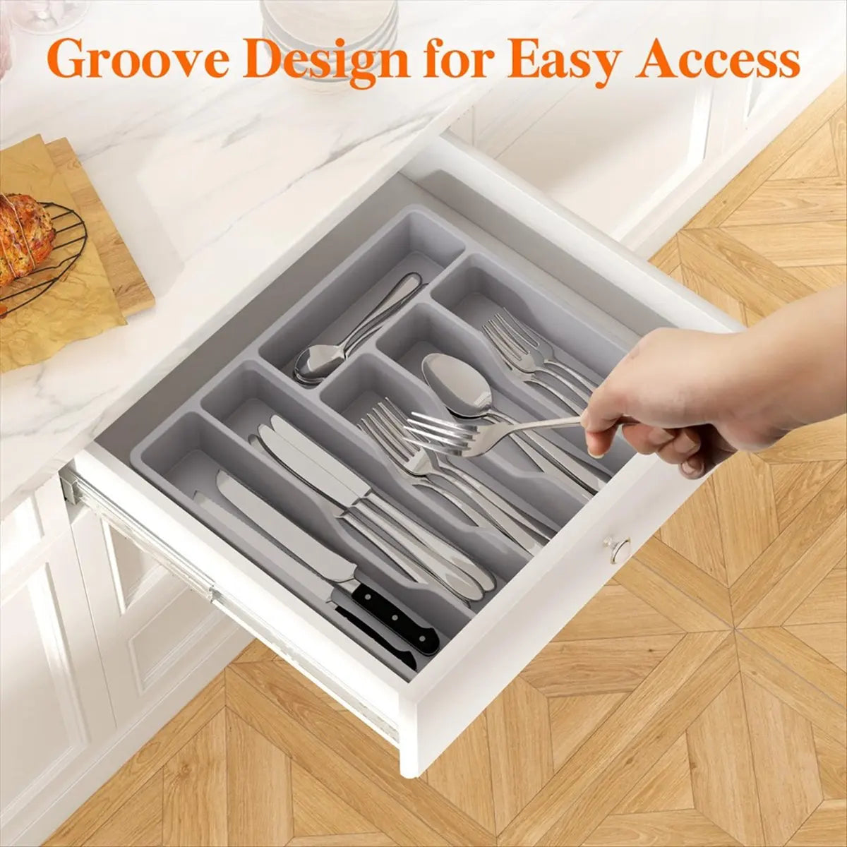 Covered Flatware Organizer
